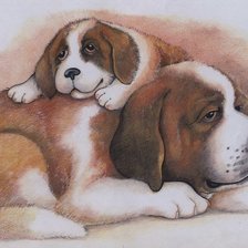 Схема вышивки «Собачки»