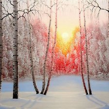 Схема вышивки «березовый рассвет»