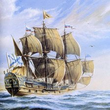 Схема вышивки «фрегат»