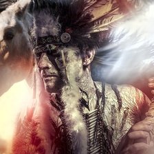 Схема вышивки «Индеец и конь»