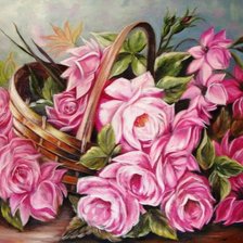 Схема вышивки «розы в корине»