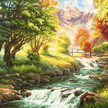 Схема вышивки «горная река»