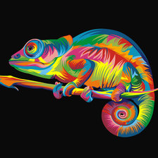Схема вышивки «Радужный хамелеон Ваю Ромдони»