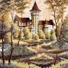 Схема вышивки «замок на бересте»