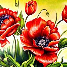 Схема вышивки «Маки»