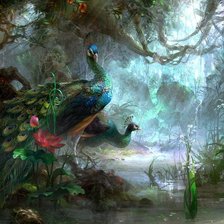 Схема вышивки «павлины2»