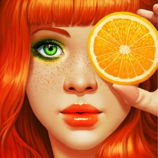 Схема вышивки «Рыжая девушка»