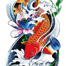 Схема вышивки «карп»