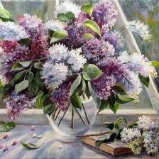 Схема вышивки «сирень»