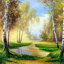 Схема вышивки «пейзаж за окном»