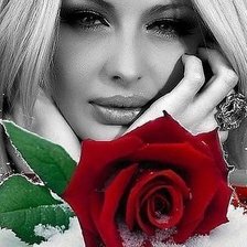 Схема вышивки «ДЕВУШКА С РОЗОЙ»