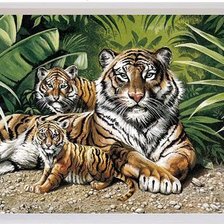 Схема вышивки «Полосатая семейка»