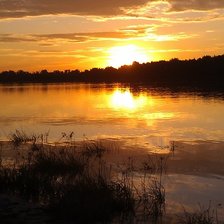 Схема вышивки «Закат на озере.»