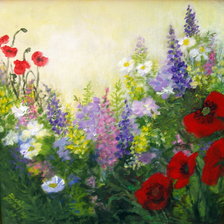 Схема вышивки «полевые цветы,масло»