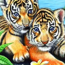 Схема вышивки «Тигрята»