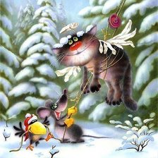 Схема вышивки «кот-ангел»