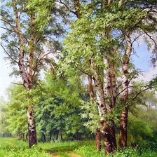 Схема вышивки «Березы весной»