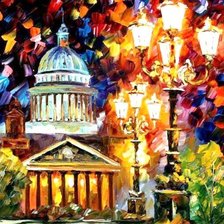 Схема вышивки «Исаакиевский собор ночью»