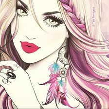 Схема вышивки «Девушка с тату 4»