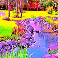 Схема вышивки «Ручей в саду»