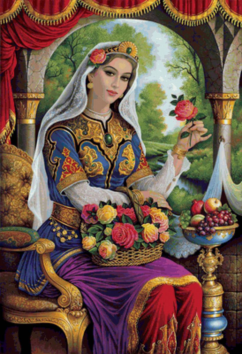 восточная красота - живопись, красота, картина, женщина - предпросмотр