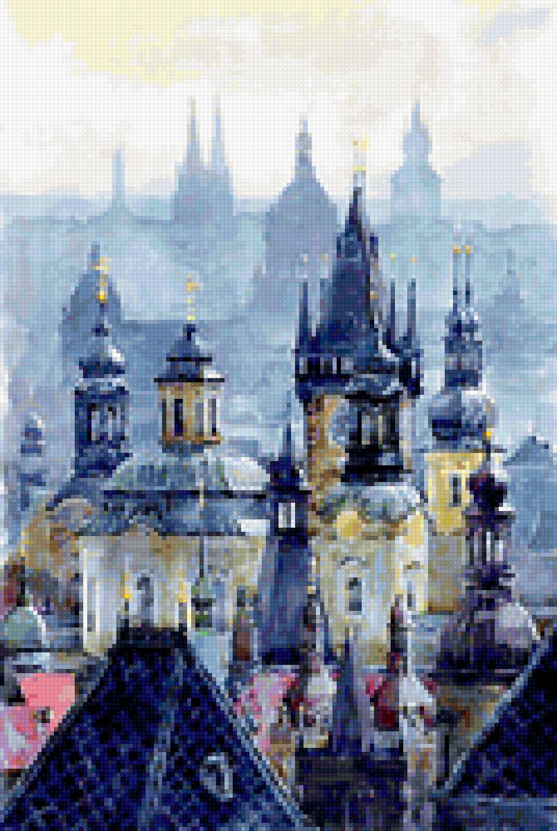 прага - сказка, фиолет, город, прага - предпросмотр