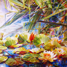 Схема вышивки «лилии в пруду»