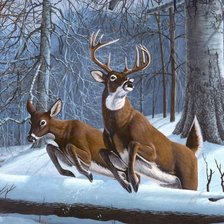 Схема вышивки «Олени»