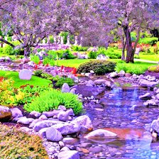 Схема вышивки «Ручей в саду»