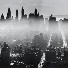 Схема вышивки «город в тумане»