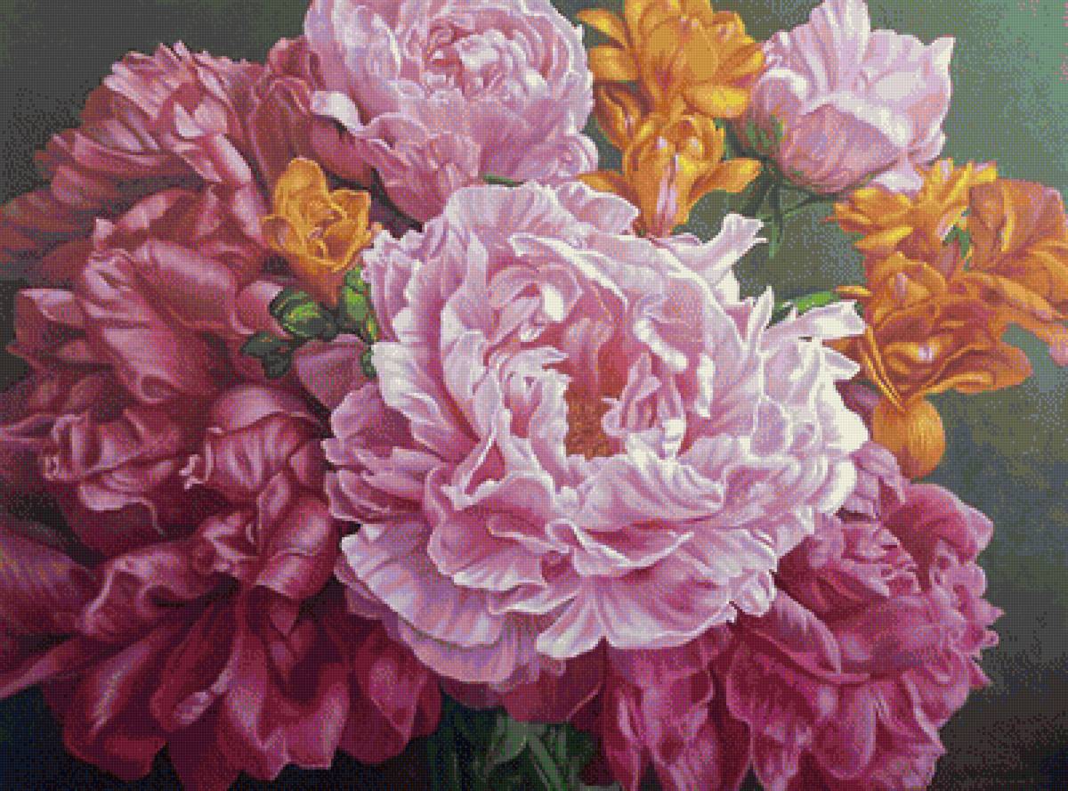 Худ. Фиона Крайг - цветы, пионы - предпросмотр