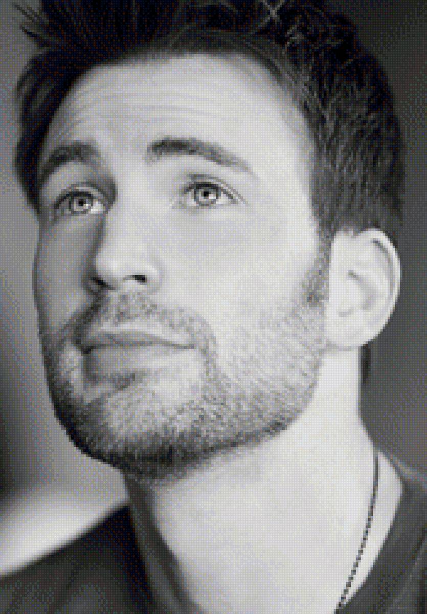 Крис Эванс - черно-белое, портрет, мужчина, актер - предпросмотр