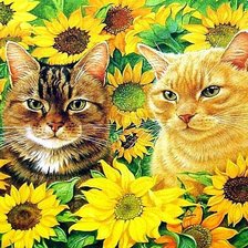 Схема вышивки «котики»