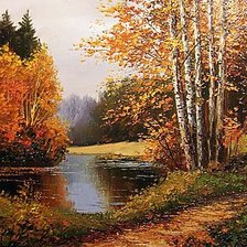 Схема вышивки «По катрине худ. из Беларуси Геннадия Янулевича. Осень.»