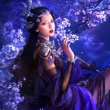 Схема вышивки «сакура, девушка»