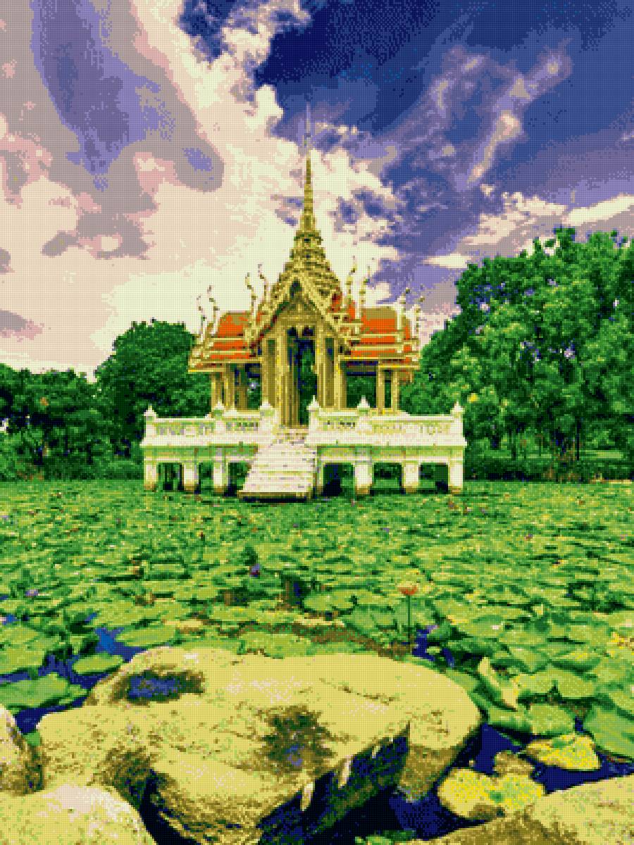 Беседка в парке - сад, восток, япония, беседка - предпросмотр