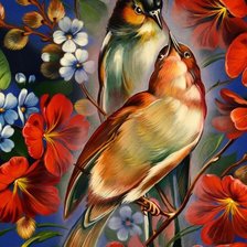 Схема вышивки «птички»