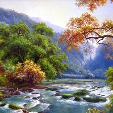 Схема вышивки «Горная река»