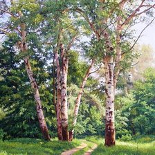 Схема вышивки «Березы весной»