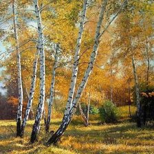 Схема вышивки «Осень. Березы.»