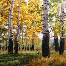 Схема вышивки «Осень. Березы.»