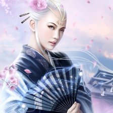 Схема вышивки «Снежная гейша»