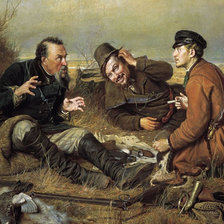 Схема вышивки «Охотники на привале (Перов В.И.)»