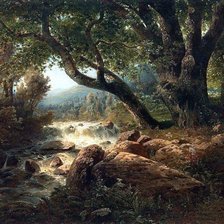 Схема вышивки «Водопад (Саврасов А.К)»