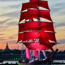 Схема вышивки «Аллые паруса»