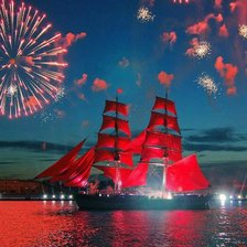 Схема вышивки «Аллые паруса»