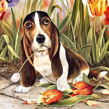 Схема вышивки «собачка»