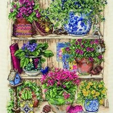 Схема вышивки «цветочная полка»