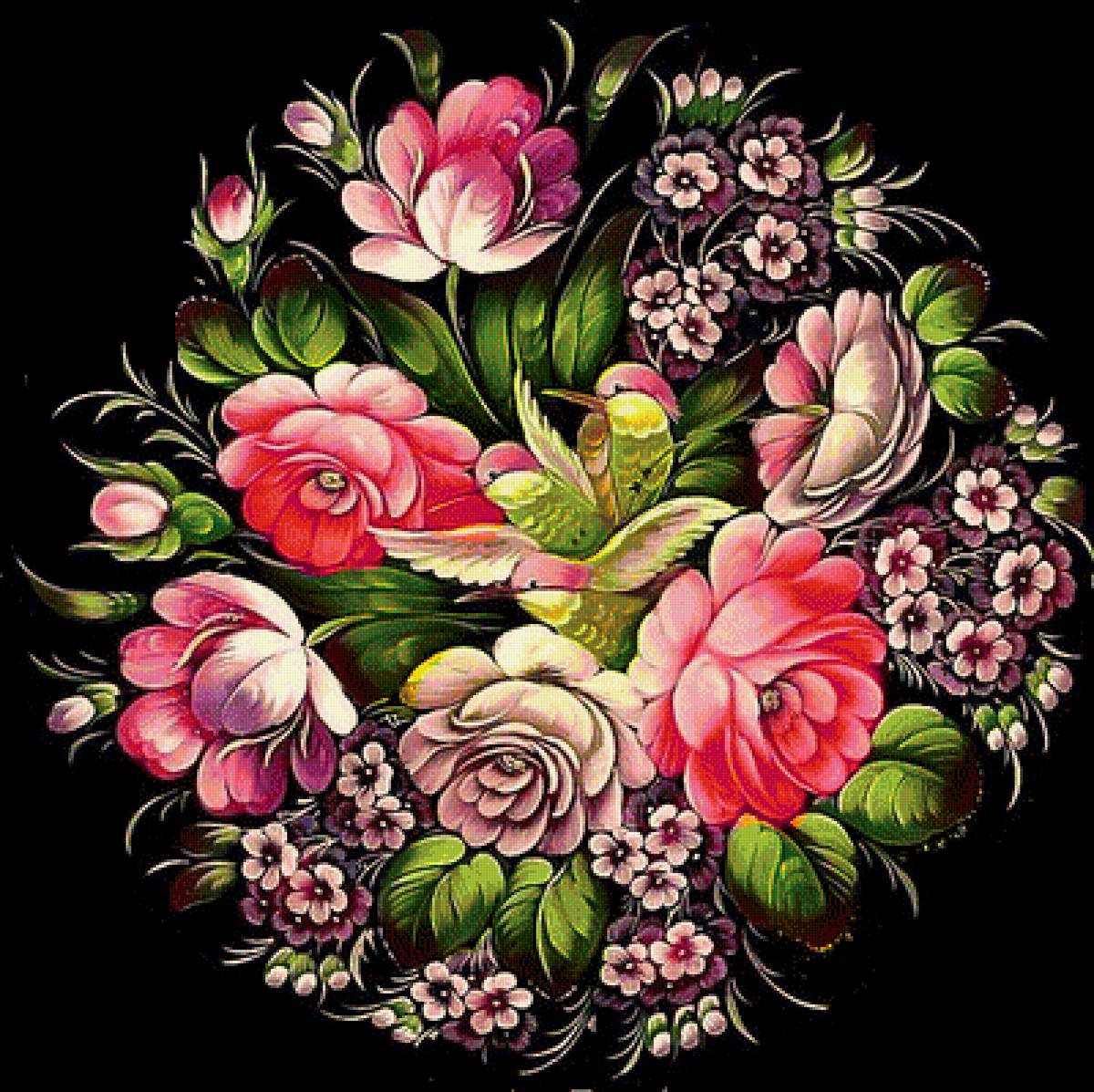 цветы и птицы - предпросмотр