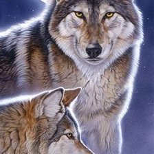 Схема вышивки «волки»